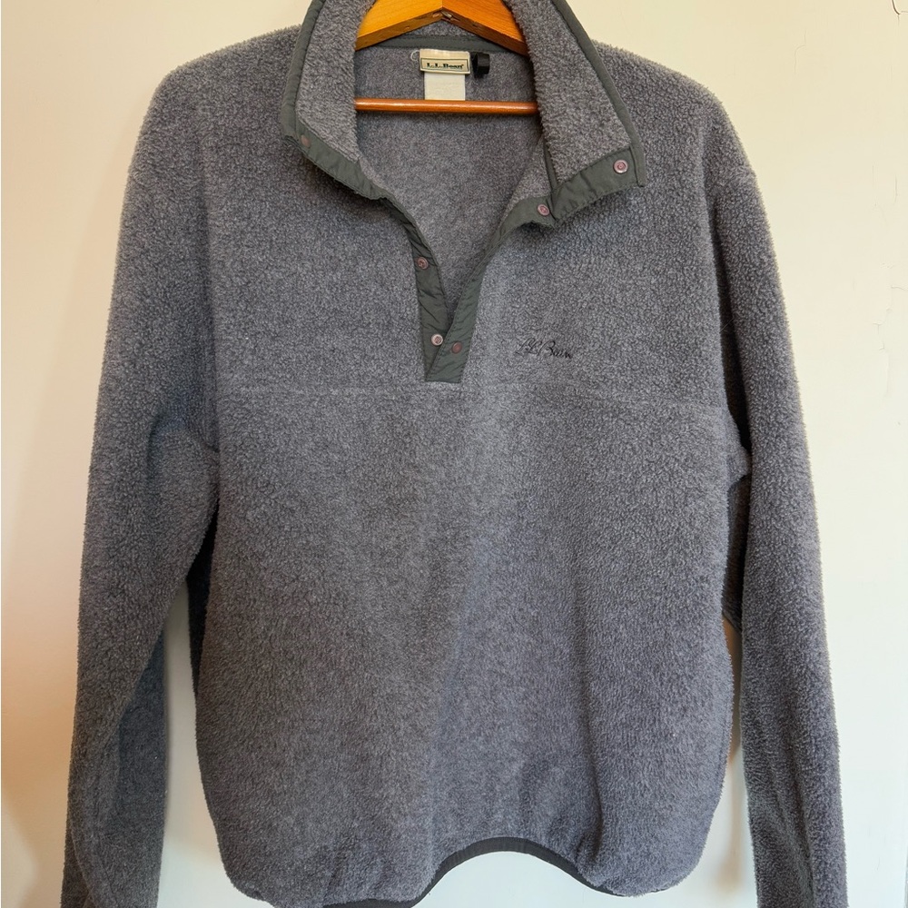 L.L. Bean Men's Gray Pullover Fleece